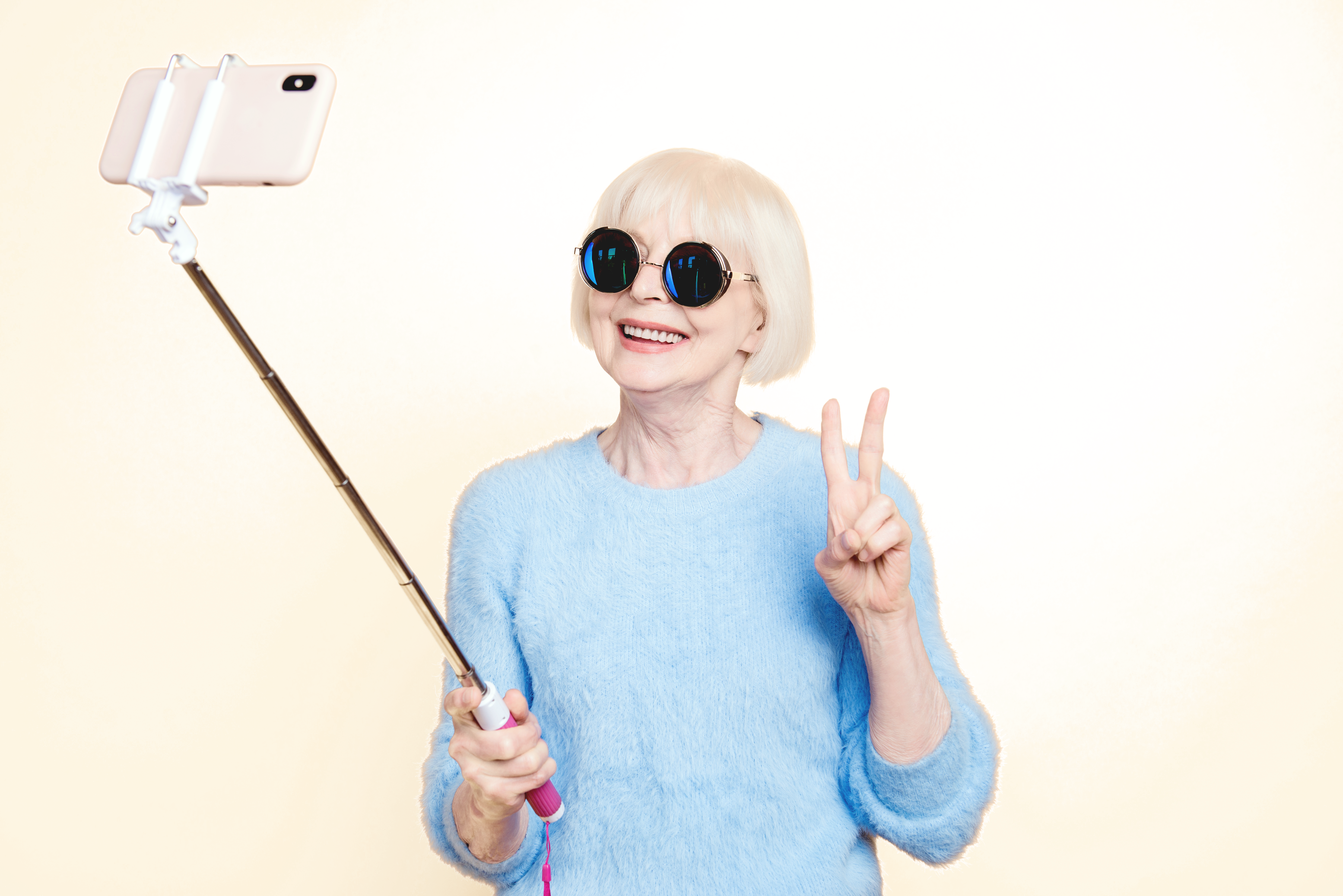 A woman taking a selfie