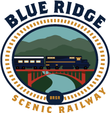 The New Blue Ridge Scenic Railway Badge Designed by Fable Heart Media